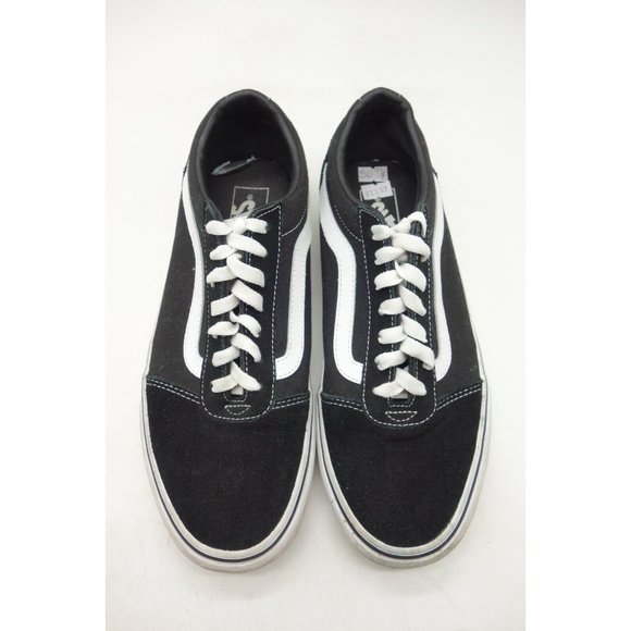 Vans Off The Wall Black Leather Casual Lace Up Tennis Shoes Men\'s 8.5 main image 11